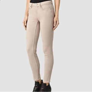 𝅺AllSaints Mase sz 27 skinny jeans in dusty rose